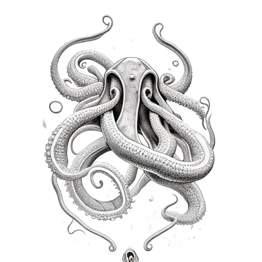 pin up, cultist in robes, standing over tentacle portal tattoo design idea