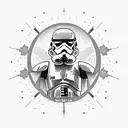 Star Wars ewalk tripping on mushrooms tattoo design idea