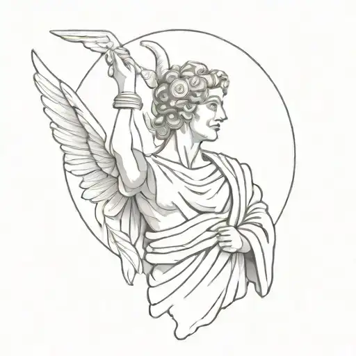 Roman/greek mythology statue tattoo design idea