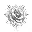 Dagger with spiked rose wrapped around tattoo design idea