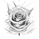 Dagger with spiked rose wrapped around tattoo design idea