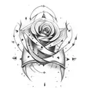 Dagger with spiked rose wrapped around tattoo design idea