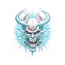 666 with 18 demon tattoo design idea