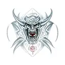 666 with 18 demon tattoo design idea