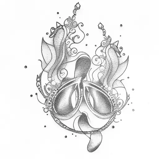  tattoo with heels, peach wine glass tattoo design idea