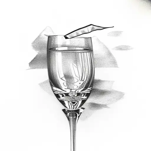 heels, peach wine glass tattoo design idea