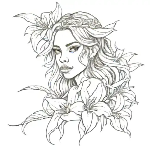 tiger lily underground style tattoo design idea