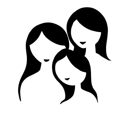 mom with three daughters tattoo design idea