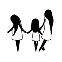mom with three daughters tattoo design idea