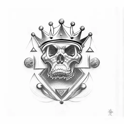 number 7 with crown tattoo design idea