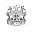 number 7 with crown tattoo design idea