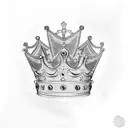 number 7 with crown tattoo design idea