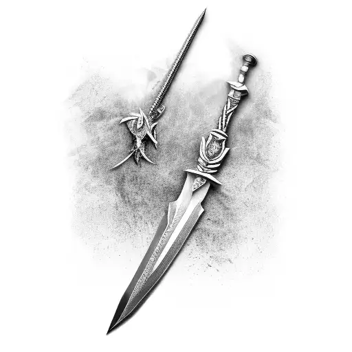 the witcher sword tattoo design idea