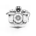 photo camera tattoo design idea