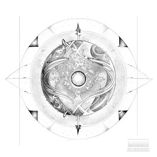 astronomical flash tattoo design idea