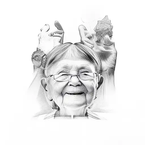 grandparents memory guiding my hands tattoo design idea