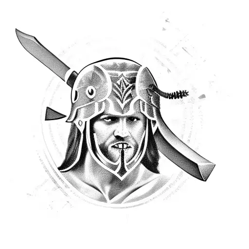 gladiator with sword tattoo design idea
