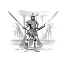 gladiator with sword tattoo design idea