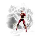 The Flash going up against the reverse flash with lightning around them tattoo design idea
