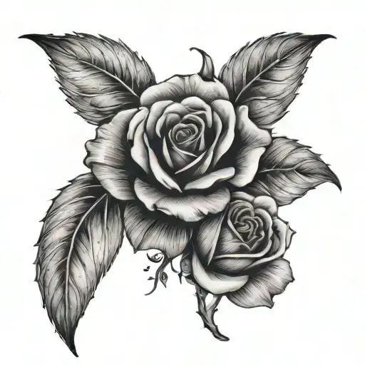 bible verse Romans 8:11 blended into multiple roses (Upper Back Tattoo) tattoo design idea