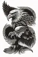 eagle feathers falling tattoo design idea