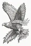 realistic solo  eagle feather tattoo design idea