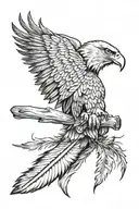 realistic solo  eagle feather tattoo design idea