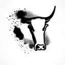 a maverick (bull) with a jade stone  tattoo design idea