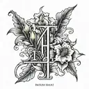 Roman numerals III•VIII-MMXXIV with daffodil flowers tattoo design idea