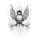 mechanical steampunk raven  tattoo design idea