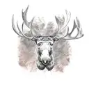 brown Moose head tattoo design idea