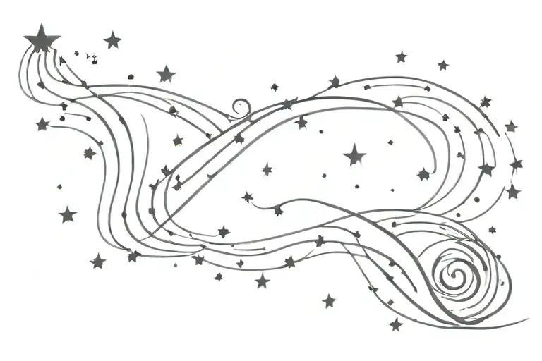 Milky Way swirl filled with stars tattoo design idea