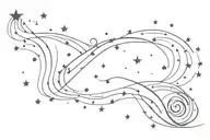 Milky Way swirl filled with stars tattoo design idea