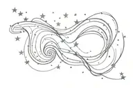 Milky Way swirl filled with stars tattoo design idea