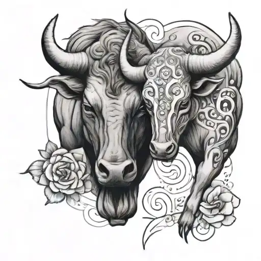 taurus and cancer couple holding hands tattoo design idea