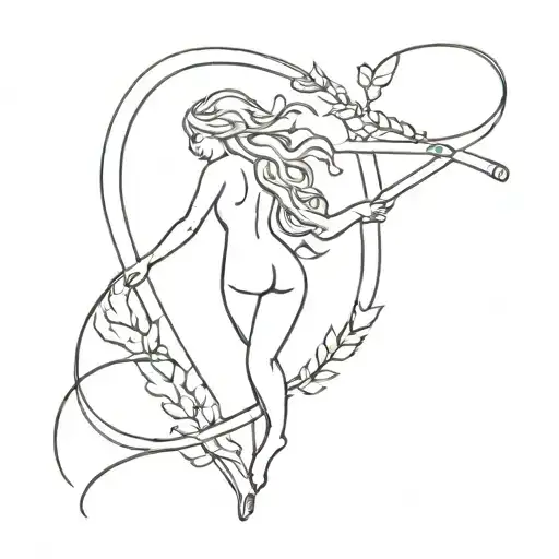 aquarius virgo Sagittarius zodiac signs intertwined tattoo design idea