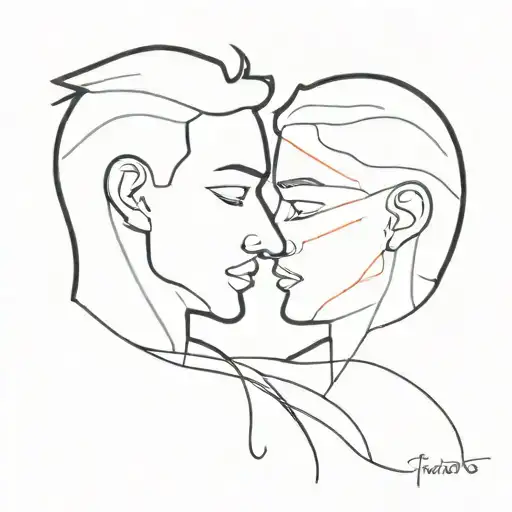 Gay couple abstract tattoo design idea