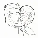 Gay couple abstract tattoo design idea