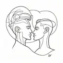 Gay couple abstract tattoo design idea