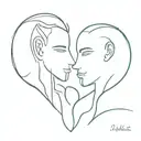 Gay couple abstract tattoo design idea