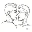 Gay couple abstract tattoo design idea