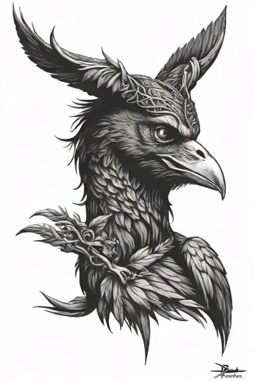 maleficent raven tattoo design idea