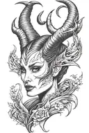 maleficent horns tattoo design idea