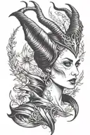 maleficent horns tattoo design idea