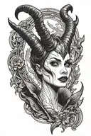 maleficent horns tattoo design idea