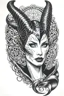 maleficent horns tattoo design idea