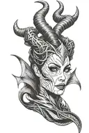 maleficent horns tattoo design idea