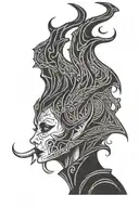 maleficent horns tattoo design idea