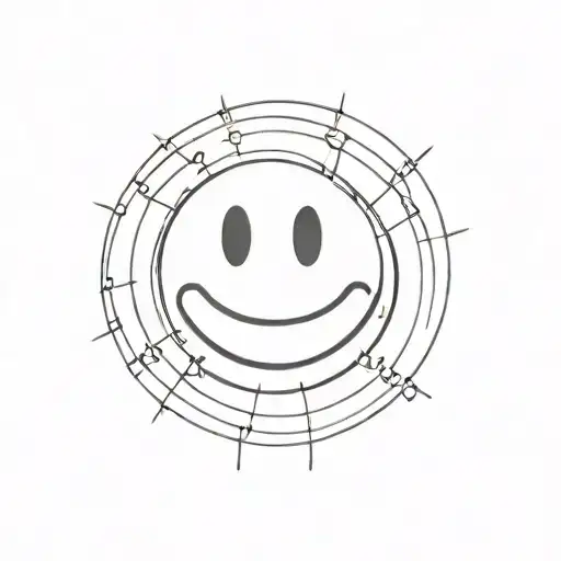 Rave smiley face, but with face tattoos tattoo design idea