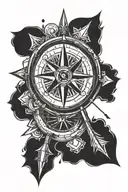 compass with an arrow tattoo design idea